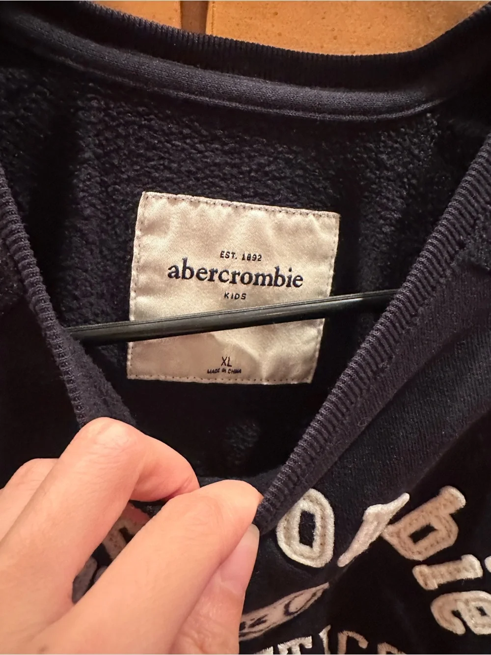 Abercrombie Kids Navy Crewneck 'Athletics' Sweatshirt